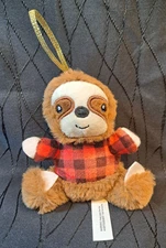 2022 American Greetings Sloth Ornament – Buffalo Plaid Mini Plush – 4.5”...