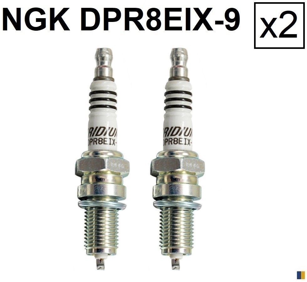 2 bougies NGK Iridium DPR8EIX-9 pour moto Honda VT 500 E