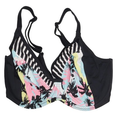 Elomi, Bikinioberteil, Größe: 75K, ES7632BLK, Schwarz/Mehrfarbig #DxT