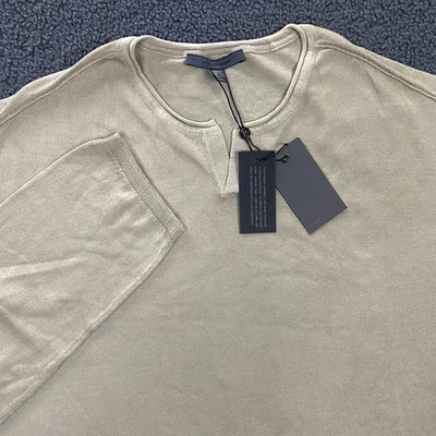$228 John Varvatos Henley Shirt Mens XL Notch Neck Knit Sweater Lightweight