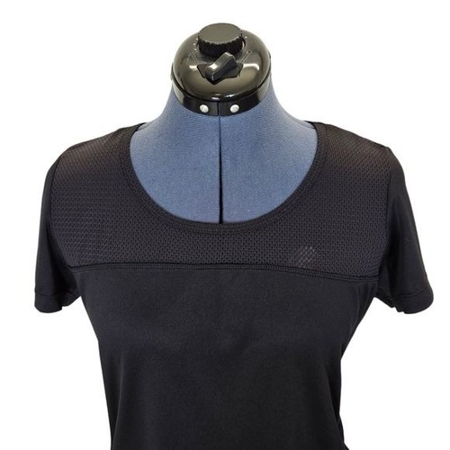 Reebok black open back mesh panel round neck athletic top large - Picture 2 of 9