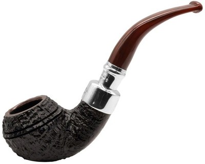 Peterson Newgrange Sandblast Silver Mounted Medium Bent Rhodesian Briar Pfeife 999