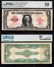 VERY NICE Bold & Crisp VF 1923 $1 "RED SEAL" US Legal Tender Note! PMG 20! 91833
