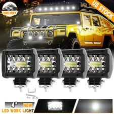 4" LED Work Light Pods Combo Fog Offroad For Hummer H1 H2 H3 Humvee AM General