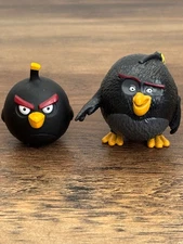 2 Angry Birds 2016 BOMB Black Bird Rovio Toy Figures Figurine App Video Game