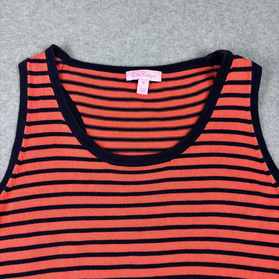 Vestido Lilly Pulitzer Mujer XL Hasta la Rodilla Stanton Suéter Rayas Tejido Costero Foto 2 de 4