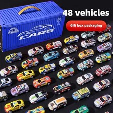 48-piece alloy car set, children's toy car, tin car, racing model, classic model
