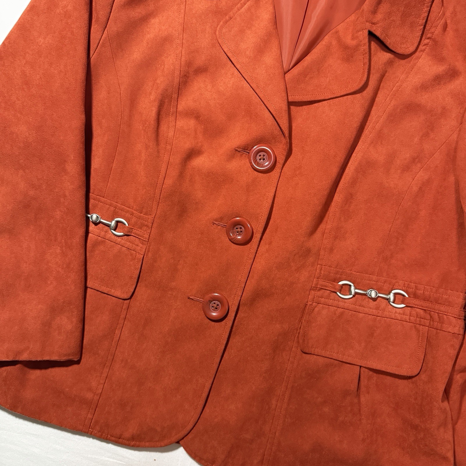 Studio Works Rust Button Collared Lined Blazer Ja… - image 2