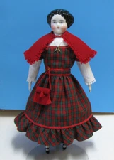 ANTIQUE STYLE BLOUSE ,OVERDRESS, CAPE &PURSE FOR A HURET, CHINA/PARIEN 16"TALL