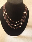Vintage Garnet And Pearls Costume Jewelry  Lot Of 3 Necklaces
