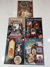 Vtg Lot 5 Craft Books Tole Paint Santa Street Holiday Friends Honey Bears Frames