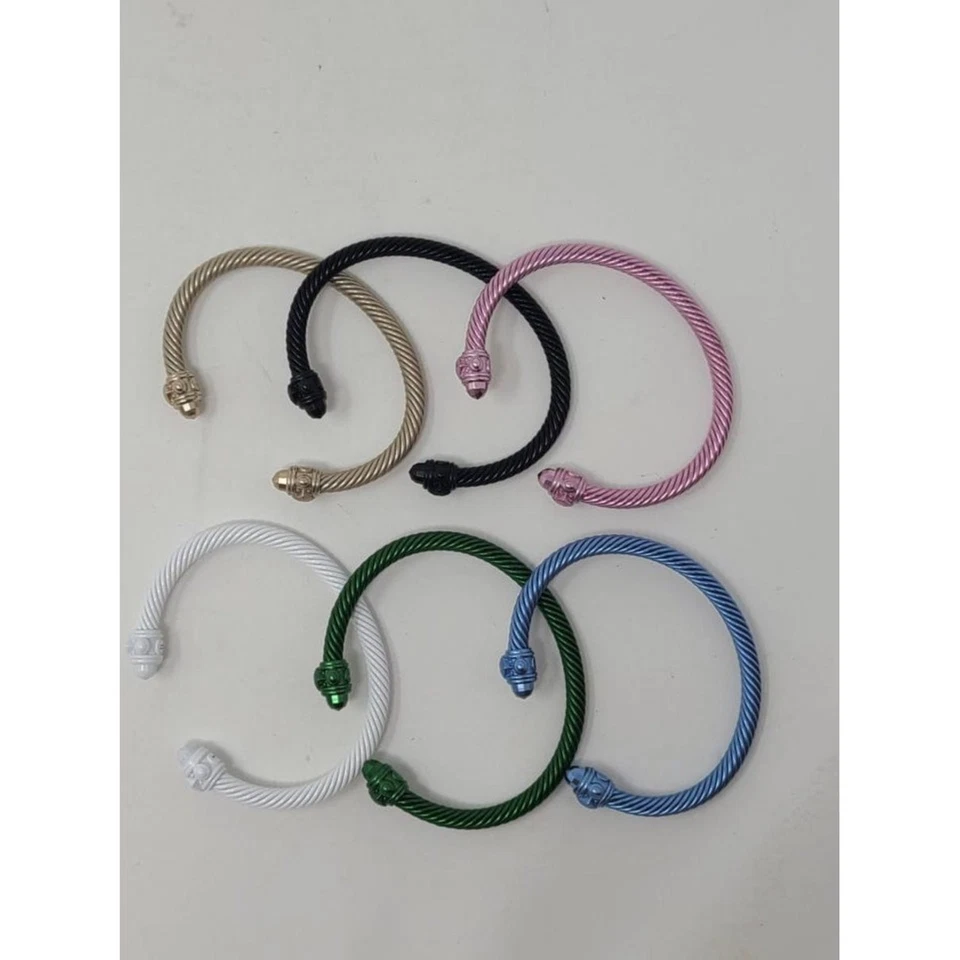 Brazalete de cable renacentista de aluminio blanco David Yurman Foto 3 de 4