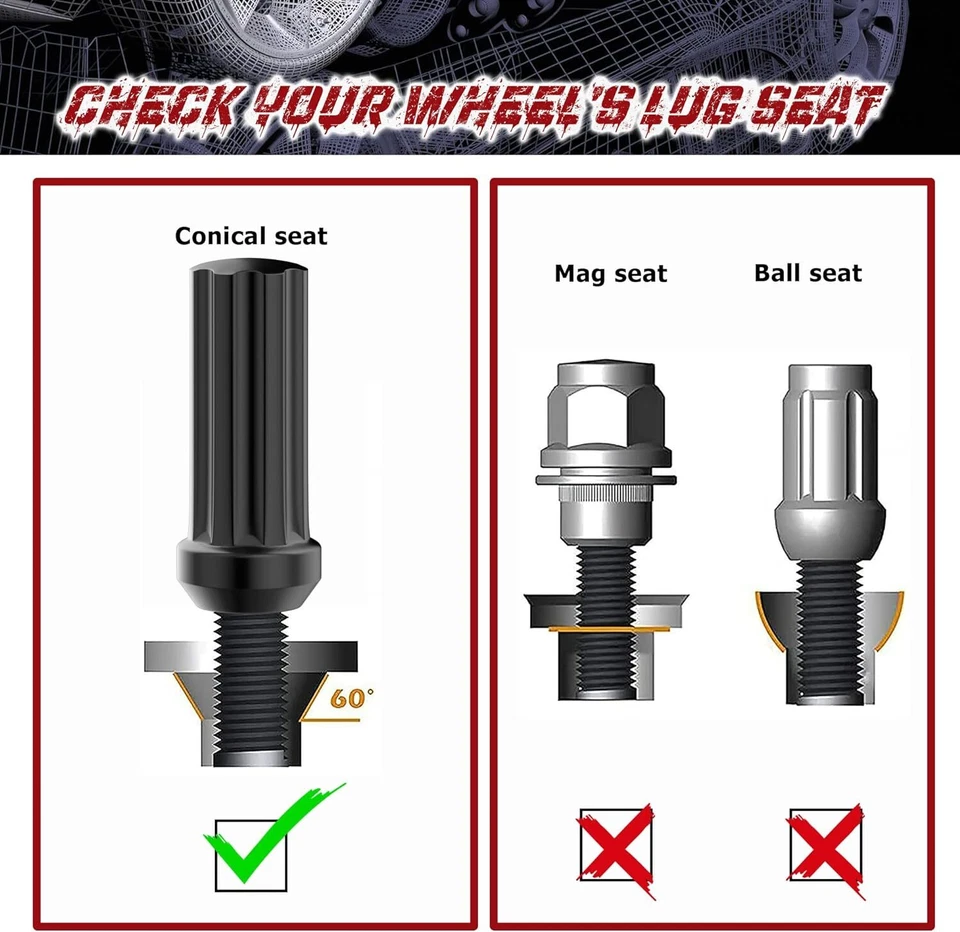 32x 2" Negro 9/16-18 Spline Tuner Racing Tuerca Ajuste 94-11 Dodge Ram2500 Ram3500 Foto 3 de 4