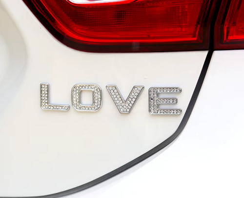 Crystal Diamond 3D Metal Chrome Self Adhesive Car Emblem Letters & Numbers Badge - Picture 2 of 55