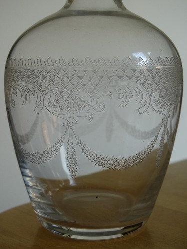SAINT LOUIS ANCIENNE CARAFE A LIQUEUR CRISTAL GRAVURE MODELE LEONA 913 - Picture 4 of 12