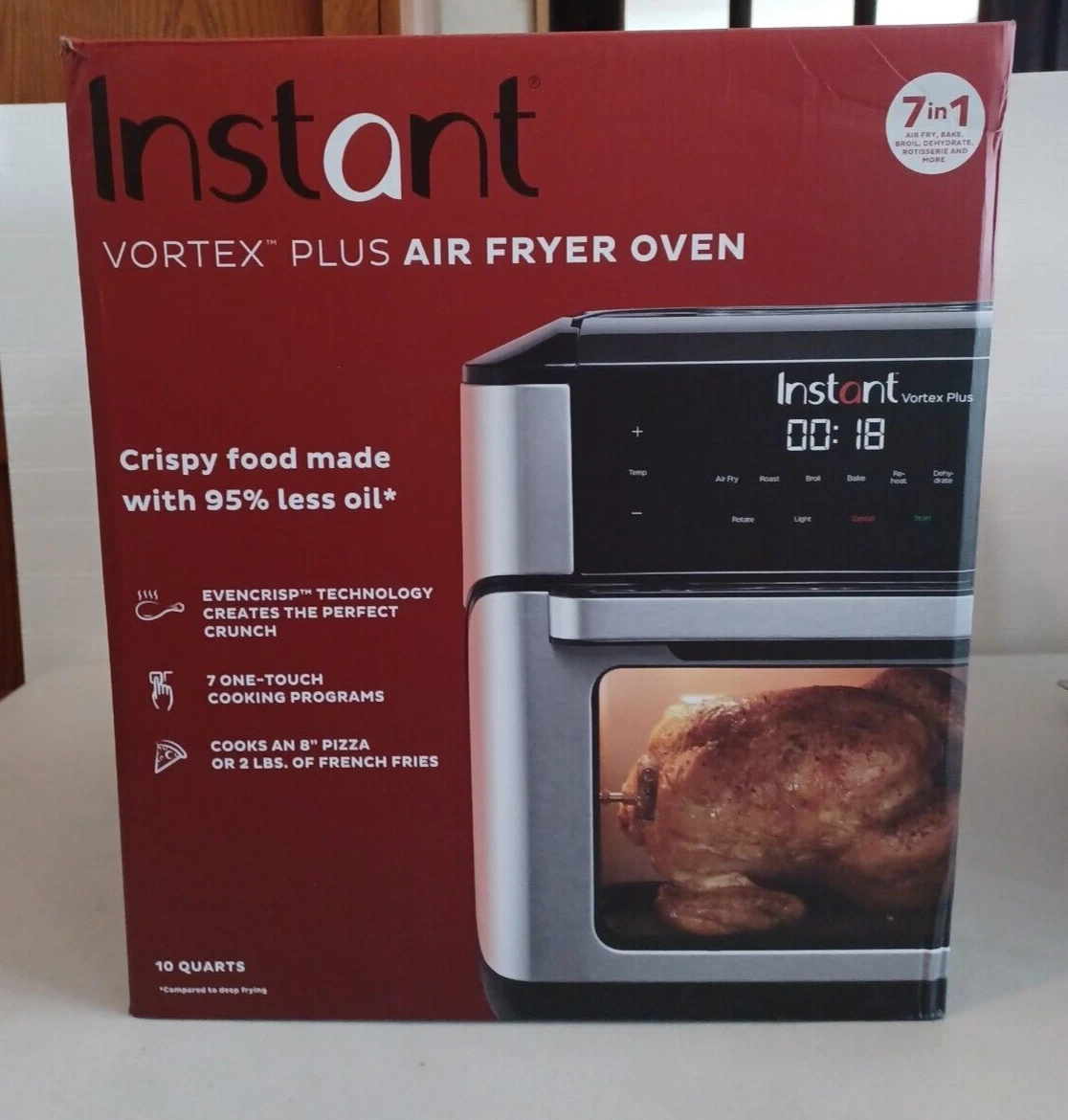 Instant Vortex Plus 10-Quart Air Fryer Oven with 7-in-1 Cooking