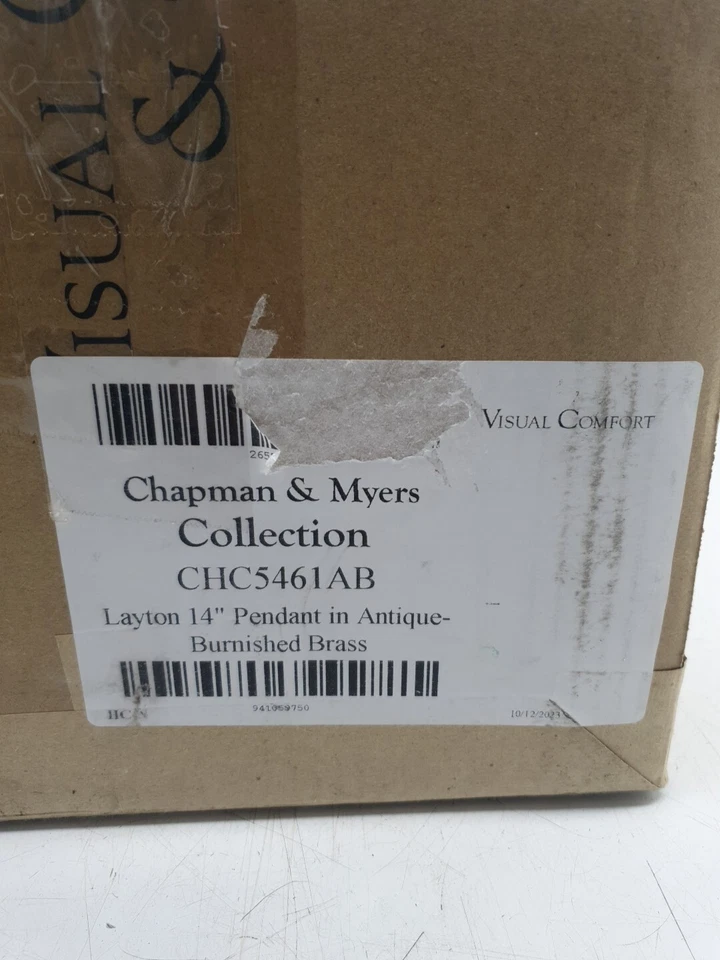 Visual Comfort CHC 5461AB Layton 14" Colgante Interior Falta el Sábalo en forma de campana Foto 2 de 4