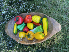 VINTAGE NICE LOT OF 13 LARGE HAND-BLOWN GLASS FRUIT AND VEGETABLES MURANO ART