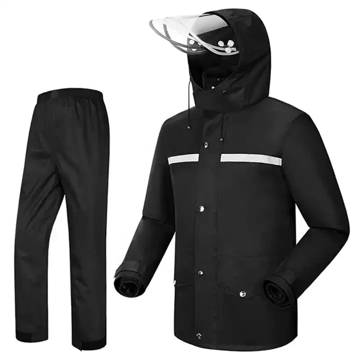 Waterproof Rain-Suit Hooded Raincoat Rain Coat Jacket Poncho Rainwear Camping US