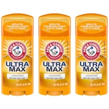 3 Pack - Arm & Hammer ULTRAMAX Deodorant Invisible Solid Unscented 2.6oz Each