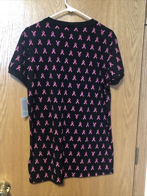 Lularoe Liv BCA Breast Cancer Black Background With Pink Ribbons