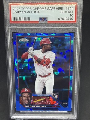 2023 Topps Chrome Sapphire Jordan Walker RC Rookie #344 Cardinals 