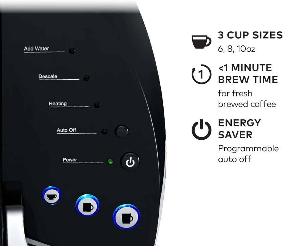 Keurig K-Classic Single Serve K-Cup Pod Coffee Maker, 3 Brew Sizes, 48oz, Black - Image 2 of 4