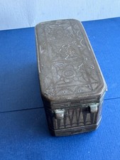 Antique Filipino 19th Century Silver Inlay and Bronze Betel Nut Box