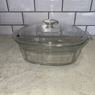 Pyrex #703 Clear Oval 3 Quart Clear Glass Casserole/Baking Dish w Lid Vintage