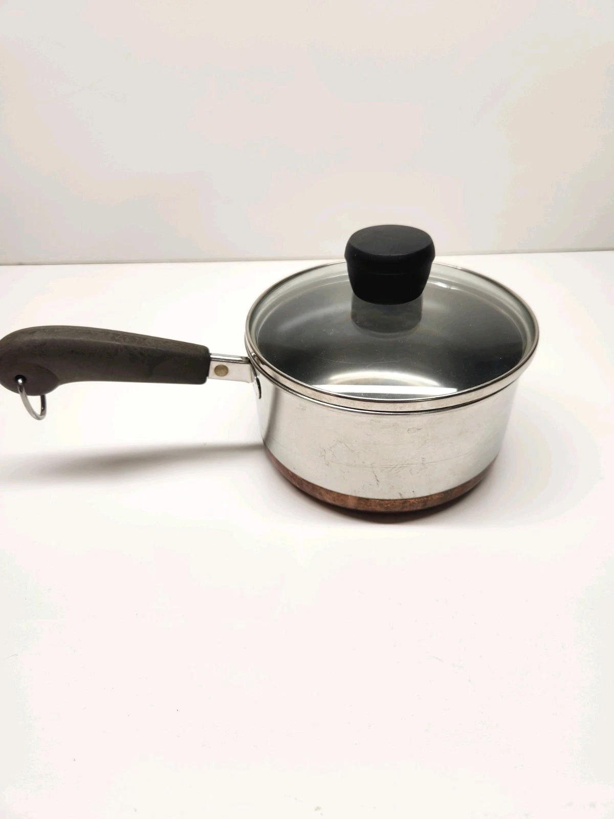 VTG 1801 Revere Ware 1 1/2 QT Sauce Pan Pot Copper Clad Bottom w/Lid Clinton USA