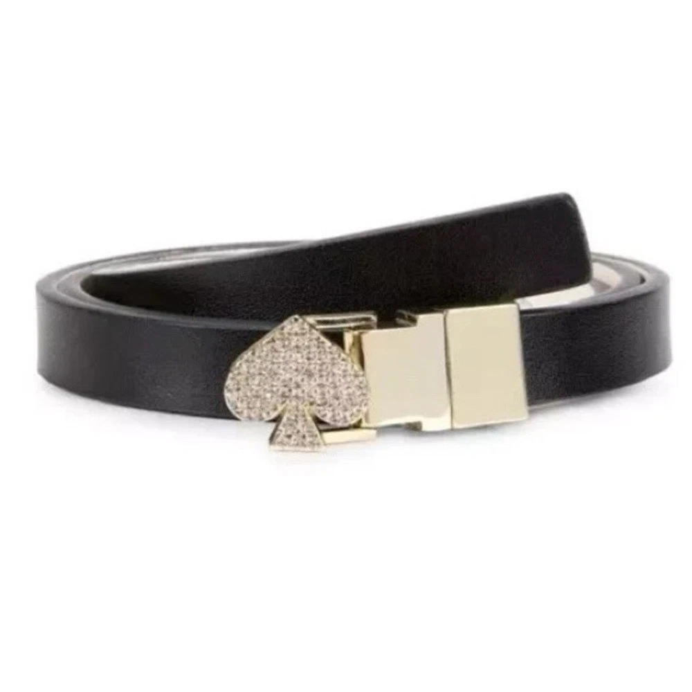 NWT Kate Spade Leather Reversible Black/ White Spade Buckle  display picture 3
