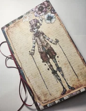 Junk Journal Booklet "CREEPY CIRCUS" HANDMADE  Scary Clowns, Steampunk LG 9"x6"