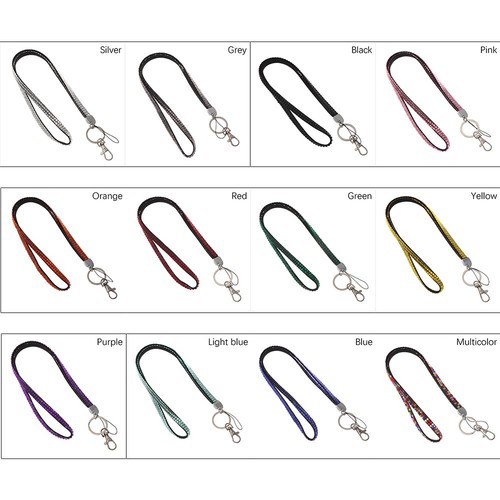 Card Holder Retractable Rhinestone Neck Strap Necklace Hanging Rope Lanyard - Photo 2 sur 16