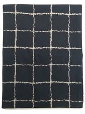 Project 62 Black & Gold Windowpane Grid Cotton Table Runner, 14" x 72"