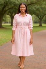 Commonry Dress Size 22 Pink 100% Cotton Poplin Peony BNWT RRP $249.95