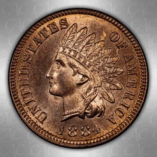 1884 1C CAC MS 64 RD