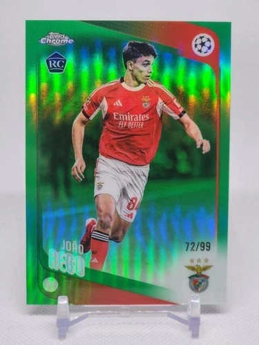 2025-26 Topps Chrome UEFA Club Joao Rego Rookie Green Refractor #'D /99 #168