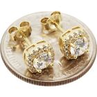 925 Sterling Silver High Polished Aaa Cz Crystal Square Stud Earring 7.5 Mm D5