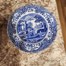 Vintage Set of 3 Blue Spode 7.5" Bread and butter, desert plate.