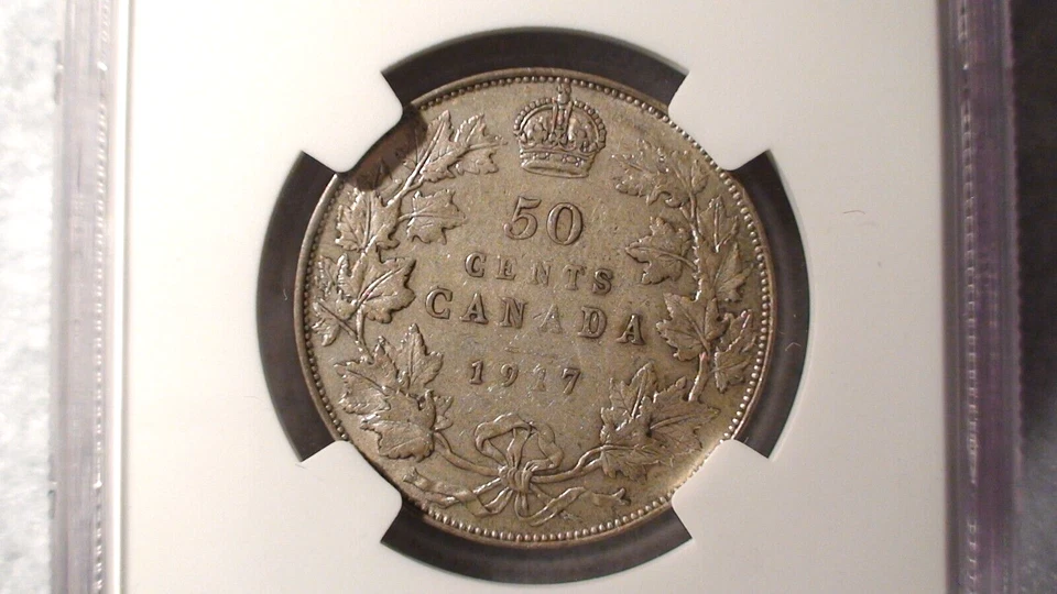 1917 Canada Half Dollar NGC XF45 CIRCULATED 50C SILVER Coin BUY IT NOW! - Image 3 of 4