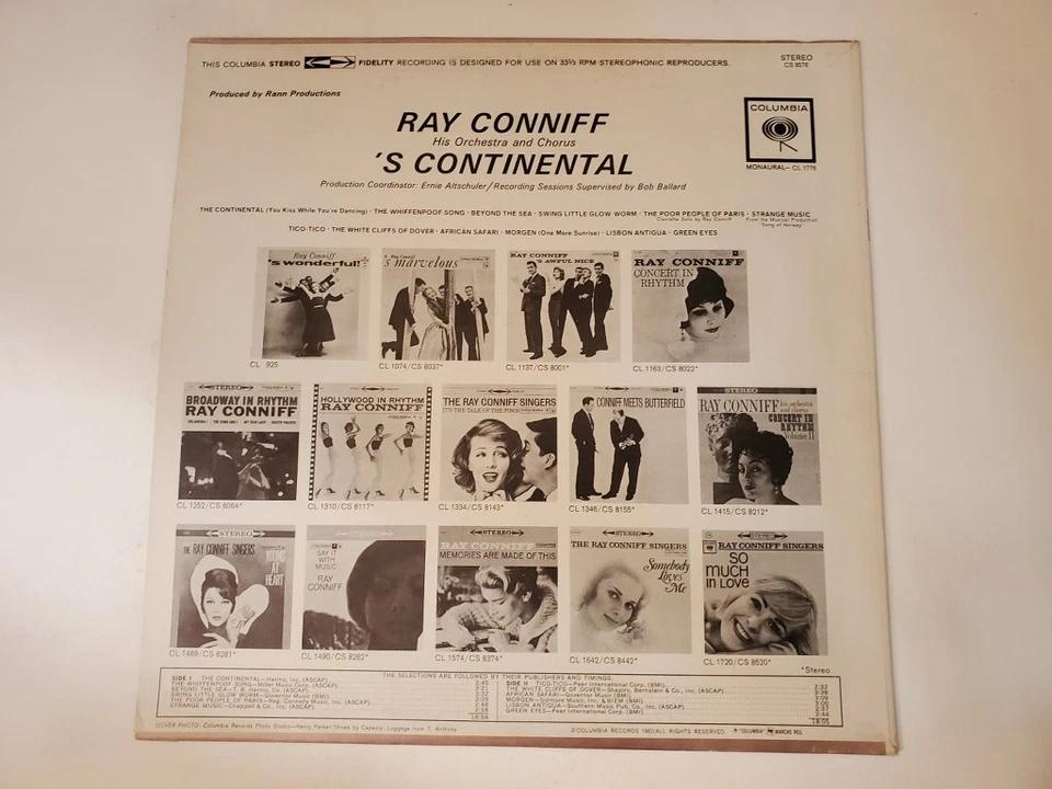 Ray Conniff - 'S Continental (Vinyl Record LP) - Image 2 of 2