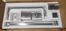 Anzzi SD-AZ11-01BN Shower Door Hrdware Kit Handle Hinges Mounts SS NEW.