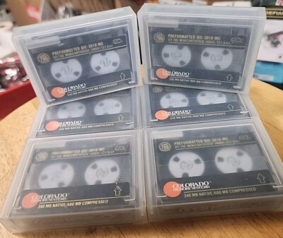 6 NEW Colorado Memory Systems DT-740 680MB Compressed Data Cartridges.
