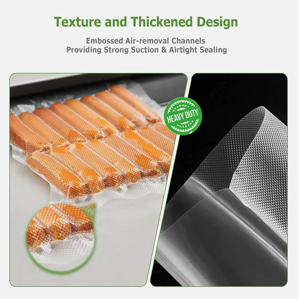 11"x50' Vacuum Sealer Bags Roll 4 Mil Food Storage Saver Embossed Sous Vide Cook - Image 4 of 4