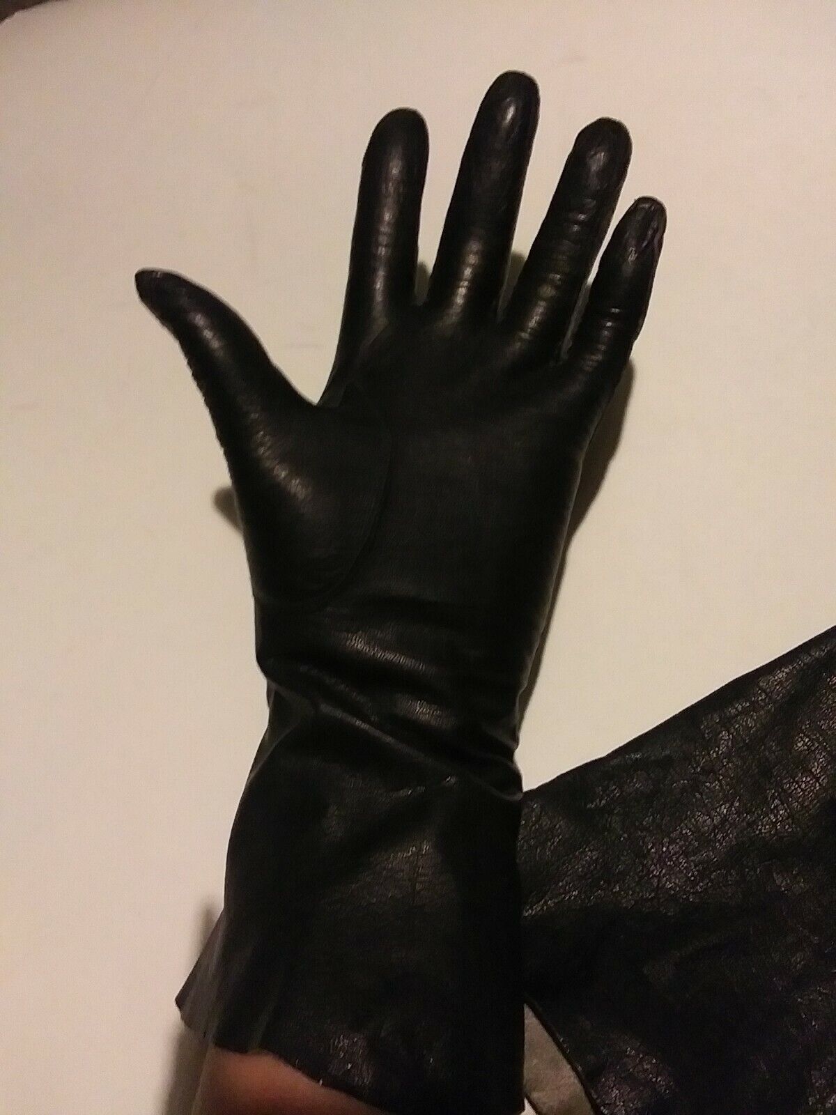 Black Leather Ladies Sz 7 Aris Of Paris Vintage G… - image 5