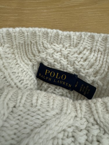 $328 Polo Ralph Lauren Small White Cable Sweater Horse Equestrian RRL Western - Picture 2 of 7