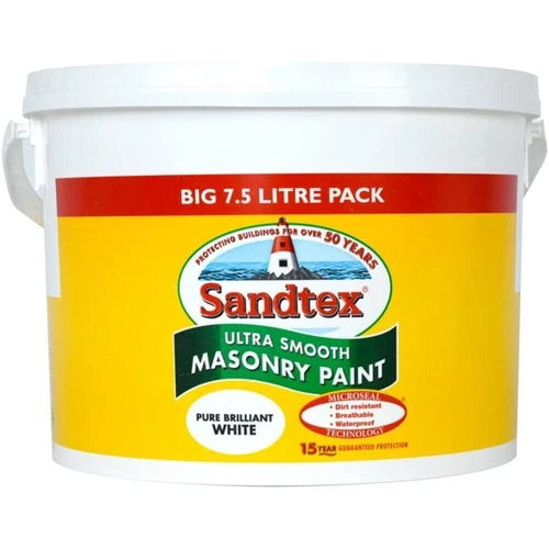 Sandtex Ultra Smooth Masonry Paint Pure Brilliant White 7.5L