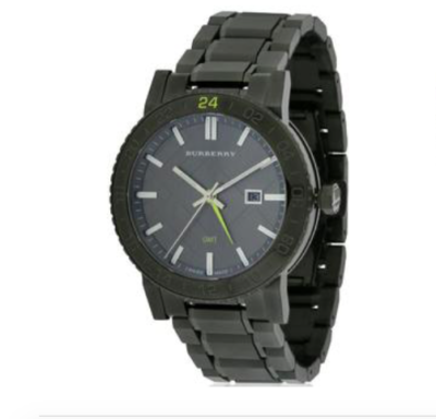$795 Burberry Black Dial Stainless Steel Quartz Men's Watch BU9340