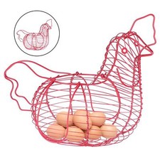 Chicken Egg Basket Holder Metal Wired Chick Shape Storage Organizer Rack Gadget 15.22 per metre