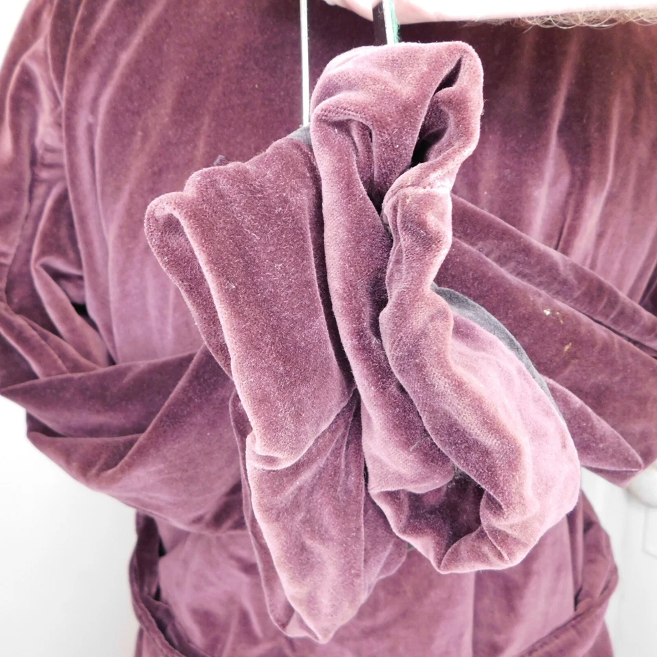 Vtg 1950 State O Maine Mens Burgundy Robe Velvet Smoking Jacket Belted Hefner - Image 4 of 4